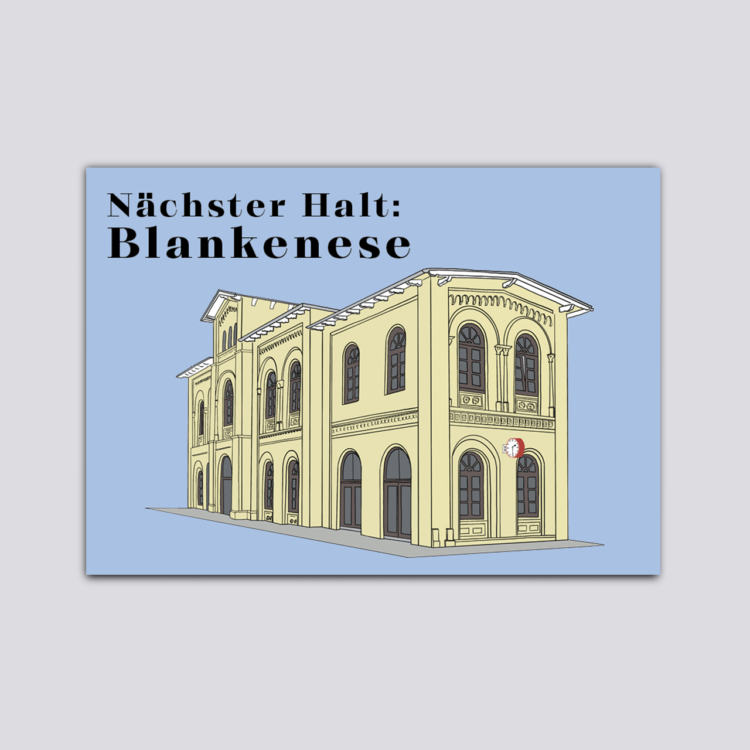 Postkarte Bahnhof Blankenese Souvenir